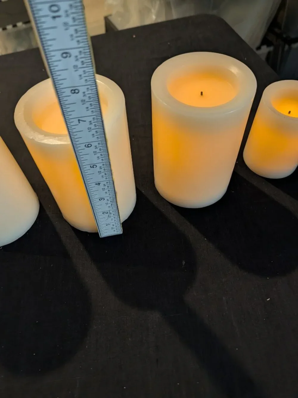 Real Wax Flameless LED Candle Lot - Varying Sizes, Amber Flicker Glow (Set of 6